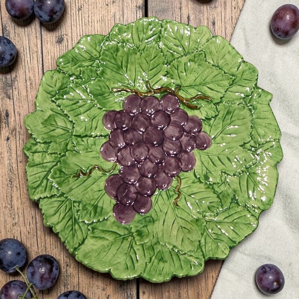 Fitz and Floyd Grape Arbor Collection 1990 Salad or Decorative Plate Handmade